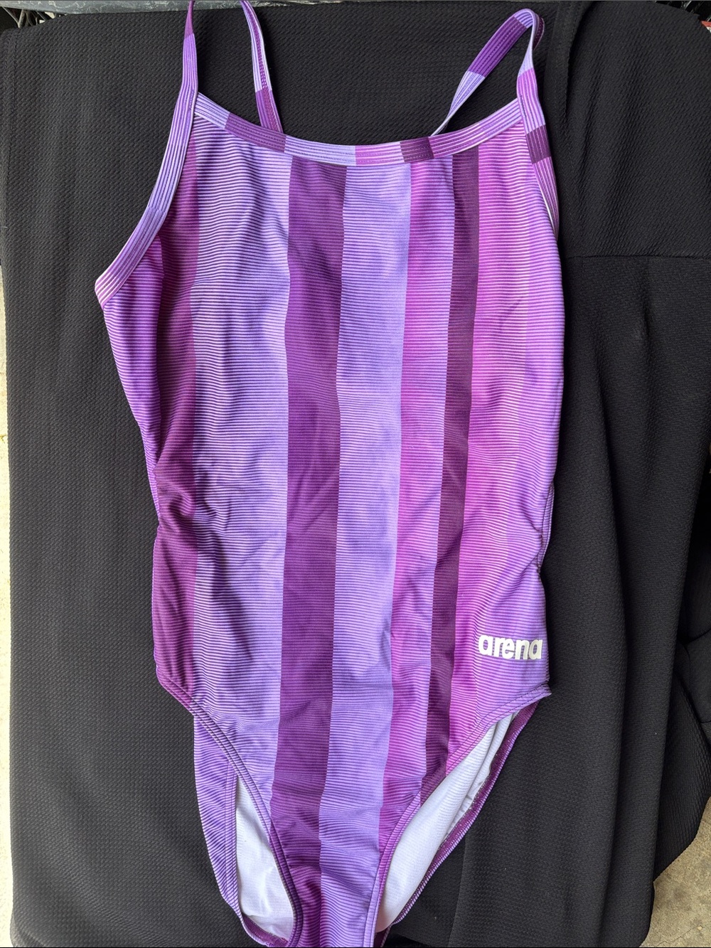 Arena Purple Striped One-Piece Swimsuit Size 38 (see size chart picture)